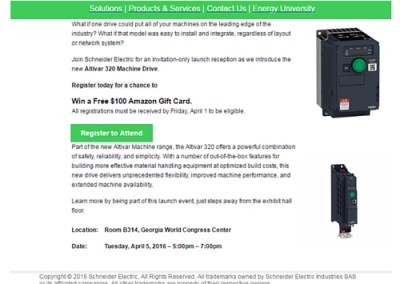 Altivar 320 VSD New Product Introduction at Modex 2016