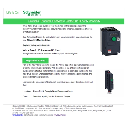 Altivar 320 VSD New Product Introduction at Modex 2016